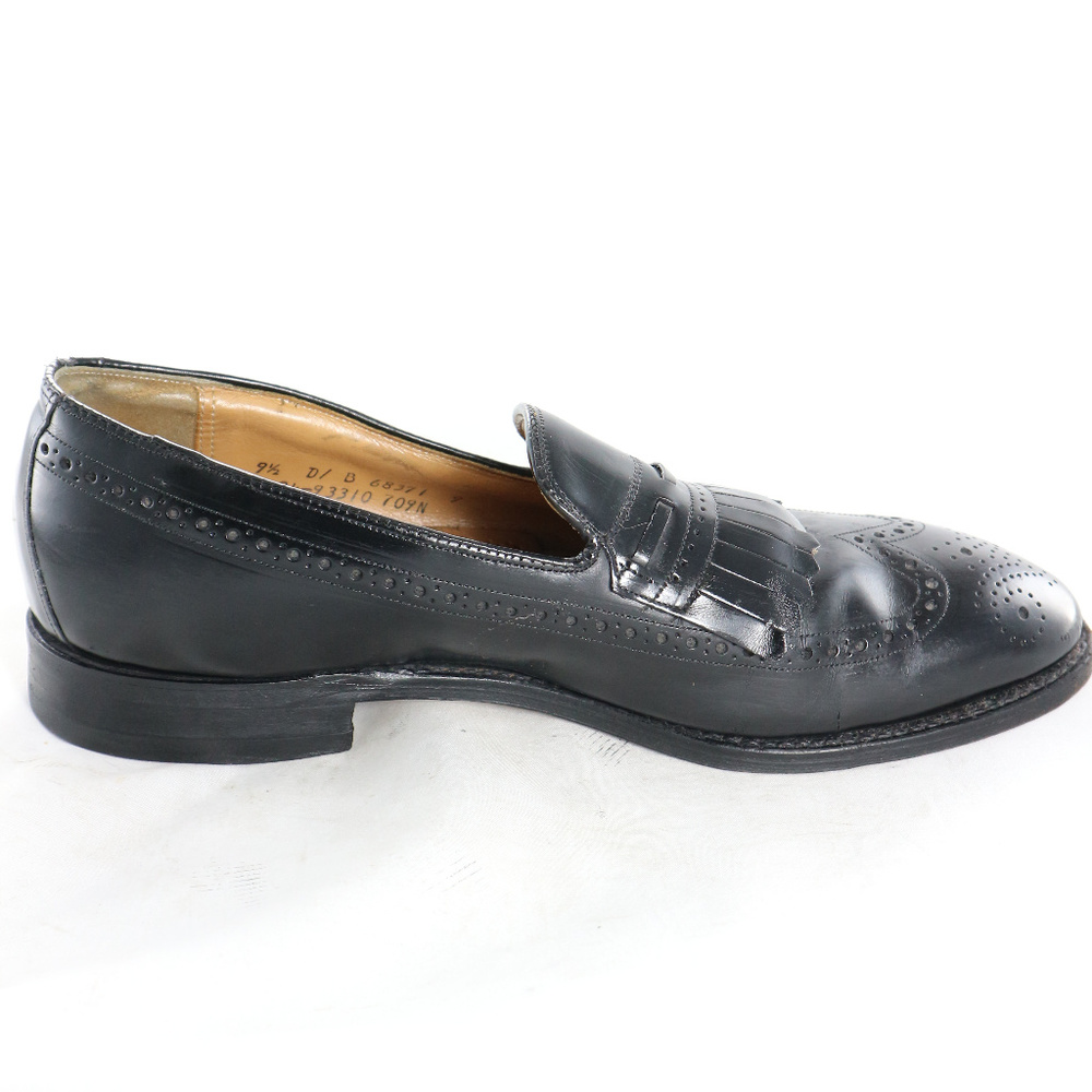 CALZOLERIA TOSCANA Black Kilted Wingtip Loafers - Picture 5 of 8